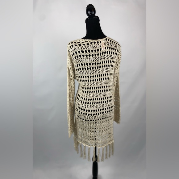 Open Knit Cardigan Taupe Large - Picture 5 of 9